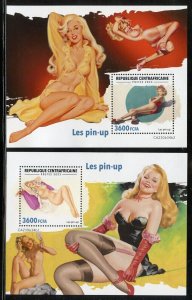 CENTRAL AFRICA 2023 PINUPS SET OF TWO SOUVENIR SHEETS  MINT NH