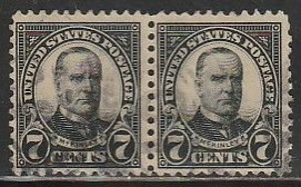 U.S. 559, 7¢ MCKINLEY, USED HORIZONTAL PAIR. F-VF. (931)