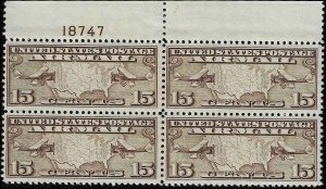 C8 Mint,OG,NH/LH... Block of 4 w/Plate#... SCV $16.75... Upper left stamp is LH