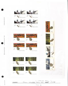 Canada, Postage Stamp, #1283-1286, 1284a-1286a Mint NH, 1990 Trees Leaves