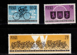 Poland Scott  1053-1055 MH* Peace bicycle race set