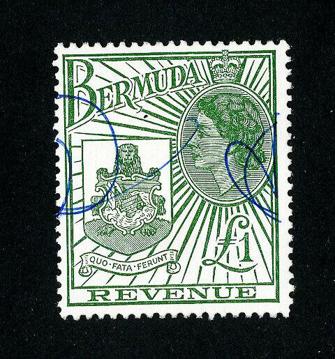 Bermuda Stamps Scarce 1 Pound Revenue