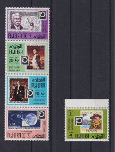 Fujeira 1970 -  Philympia London Set Mi-1457-61 A+ B - Perf + Imperf Set - MNH