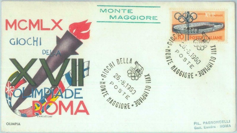 89804 - ITALY - Postal History - FDC COVER 1960 Olympics Games MONTE MAGGIORE