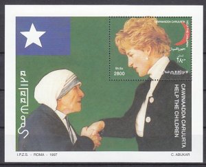 Somalia, Mi cat. 673, BL45. Lady Diana & Mother Teresa s/sheet. ^