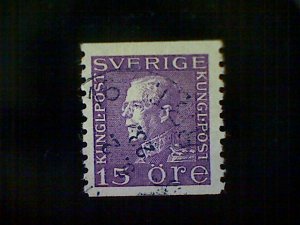 Sweden, Scott #167, used (o), 1922, King Gustav V, 15ö, violet