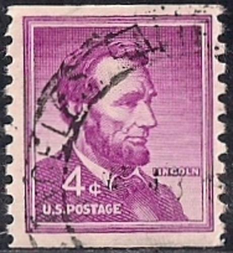 1058 4 cents Super Cancel Abraham Lincoln, Stamp used VF