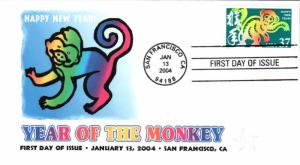 #3832 Year of the Monkey FPMG FDC