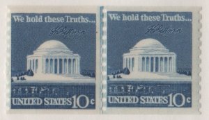 1520 10c Jefferson Memorial Line Pair