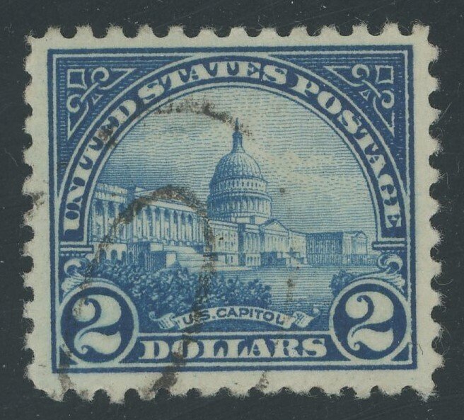 USA 572 - 2 Dollar Capitol Building - VF Used light cancel, cool offset on back