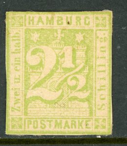 Germany States 1864 Hamburg 2½s Green Scott #12 Mint G453