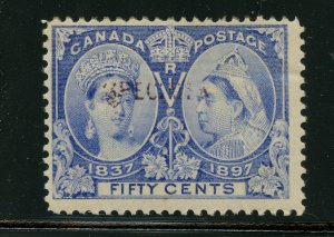 50 cent F JUBILEE SPECIMEN RARE - MLH, crease in upper area Cat$300 Canada mint 