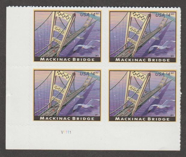 U.S. Scott #4438 Mackinac Bridge Stamps - Mint NH Plate Block