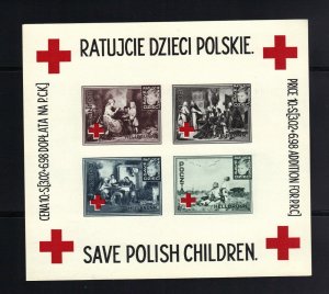 (AMG, Red Cross) Polish DP Camp Stamps Hellbrunn Austria Imperforate 1946