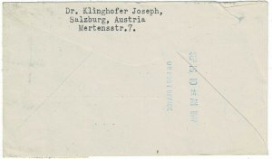 United Nations 1947 Lake Success receiving cancel on cover from Austria
