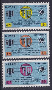 Ethiopia 439-41 MNH 1965 ITU Centenary