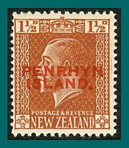 Penrhyn Island 1919 King George V, Narrow Overprint, 1.5d MNH #19,SG30a