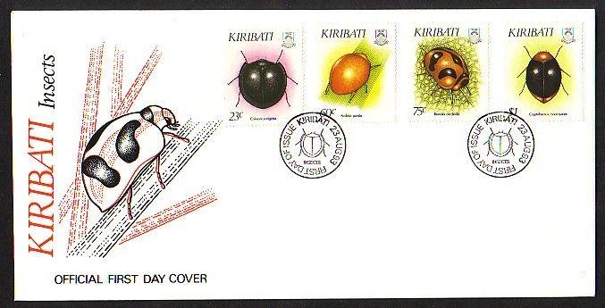 Kiribati, Scott cat. 607-610. Insects issue on a First day cover. ^
