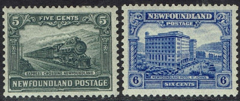 NEWFOUNDLAND 1928 PUBLICITY ISSUE 5C AND 6C