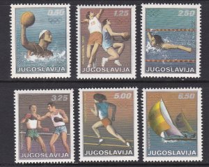 Yugoslavia # 1093-1098, Munich Summer Olympics, Hinged, 1/3 Cat.