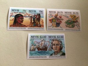 Nevis 1986 Christopher Columbus mint never hinged imperf stamps A11206