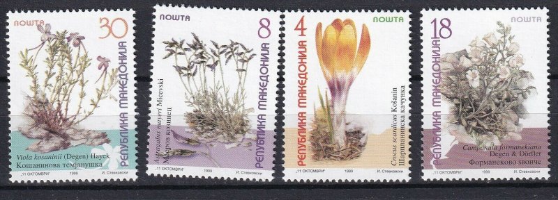 Macedonia 1999 Flowers 4 MNH stamps