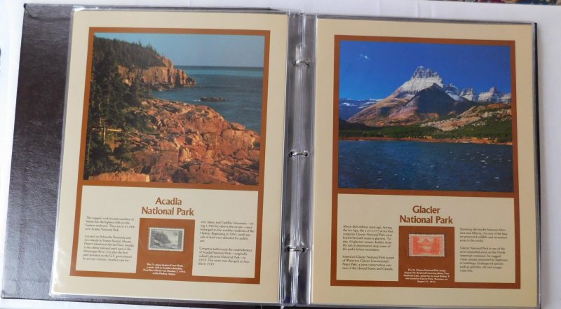 America's National Parks Commemorative 15 Mint Stamp Panels Collection in Album