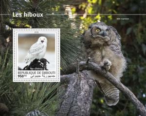 DJIBUTI - 2018 - Owls - Perf Souv Sheet - MNH