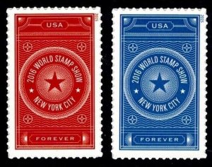 US Scott # 5010-5011  Single Set  MNH, World Stamp Show, N.Y. 2016 Issued 2015