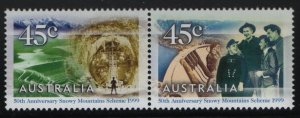 Australia 1999 MNH Sc 1767-1768 45c Snowy Mountains Hydro Projects, 50th ann ...