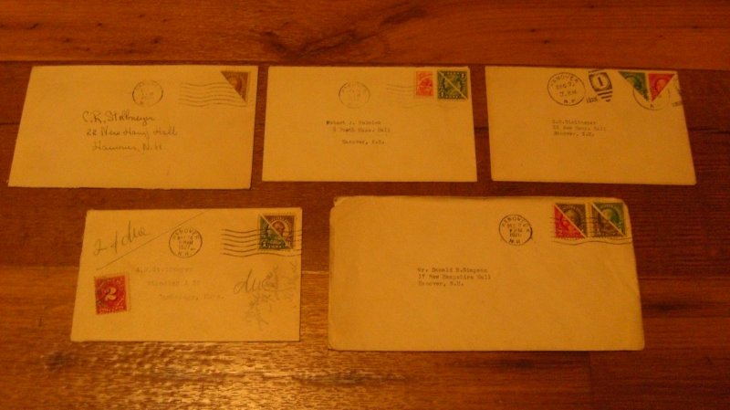 USA Bisect cover collection Qtt 5 single / Pair / Postage due - Year 1926-1927