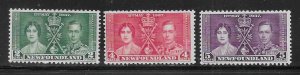 Canada Newfoundland 230-32 KGVI Coronation set MNH