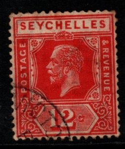SEYCHELLES SG108 1922 12c CARMINE-RED USED 