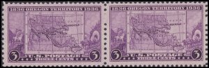 US 783 Oregon Territory 3c horz pair (2 stamps) MNH 1936