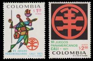 COLOMBIA 1971. SCOTT # C542 - C543.  MINT