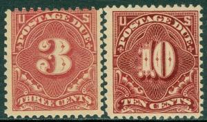 EDW1949SELL : USA 1895 Scott #J40, J42 Mint Original Gum Hinged. Catalog $210.00