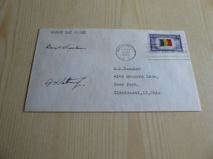 1943 USA FDC WWII Overrun Country with Eisenhower & Patton preprint autographs