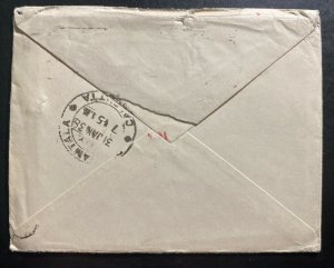 1938 Adelaide Australia Mourning Cover To Calcutta India With Card 