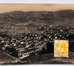 NEW ZEALAND Postcard *Wellington Panorama* Real Photo 1928 Rotterdam PJ73