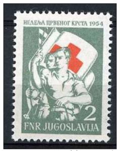 Yugoslavia 1954 - Scott RA 12 MH - Youth Carrying Flags 