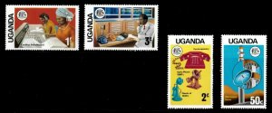 Uganda 1976 - TELECOMMUNICATIONS OF EAST AFRICA - Set of 4 - MNH