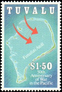 Tuvalu #633-636, Complete Set(4), 1993, Military Related, Never Hinged