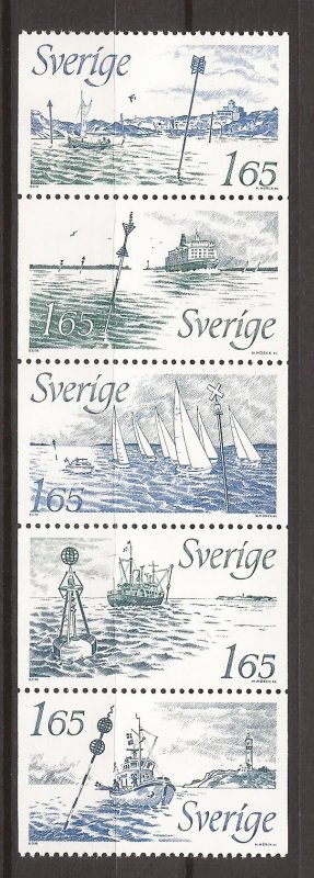 1982 Sweden -Sc 1414a - MNH VF - Strip of 5 - Various buoy signals