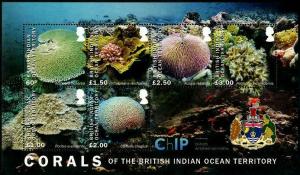 HERRICKSTAMP NEW ISSUES BRITISH INDIAN OCEAN Coral Souvenir Sheet