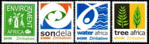Zimbabwe - 2004 Environment Africa Set MNH** SG 1124-1127