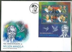 CENTRAL AFRICA 2013 95th BIRTH ANNIVERSARY OF NELSON MANDELA SHEET  FDC