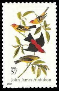 PCBstamps   US #3650 37c Scarlet & Louisiana Tanagers, MNH, (18)