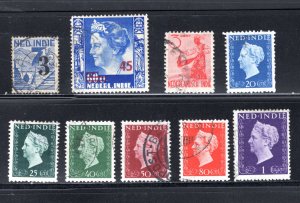 Netherlands Indies #269, 271, 279, 282-4, 286-8  VF, Used .....  4220145