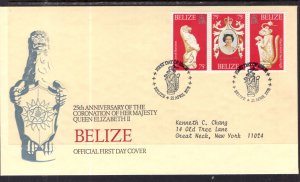 Belize 383-385 Queen Elizabeth II Silver Jubilee U/A FDC