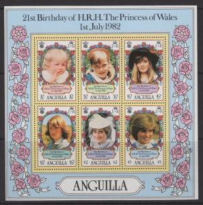 ANGUILLA SGMS514 1982 21st BIRTHDAY OF PRINCESS DIANA MNH